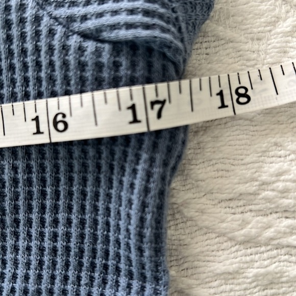 OUTLAW: Women Blue Lace Up Tie Front Crop Top, Size L - Picture 12 of 13